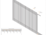 side view of vertical (40x40mm) angle sliding gate