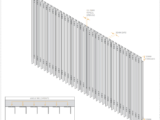 side view of vertical (40x40mm) angle swing gate