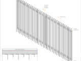 side view of mixed vertical angle (25x25mm/25x50mm) swing gate
